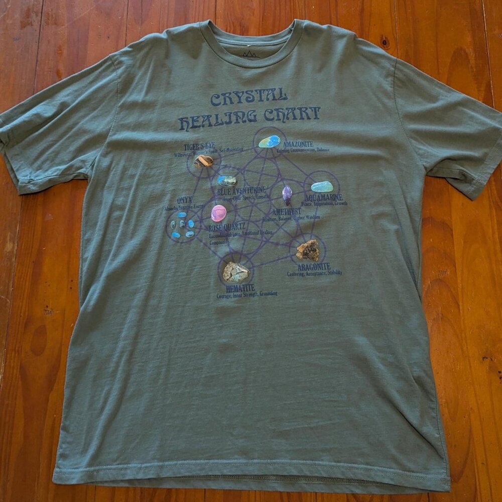 Altru Crystal Chart Heavyweight Graphic T-Shirt – Jade Green, Size XL